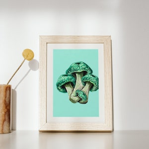 Mushroom Art Poster - Digital Download - Pop Art - Surreal Art - Mushroom Art - Mushroom Wall Decor - Trippy Wall Art - Kitchen Wall Art