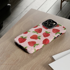Phone Case Strawberry Book Phone Case for IPhones Samsung Phone Case Tough Cute Strawberry