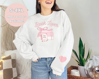 Book Lover Sweatshirt Coquette Sweater Emily Henry Sweater Bookish Apparel Gift for Her Romance Readers Heart On Sleeve