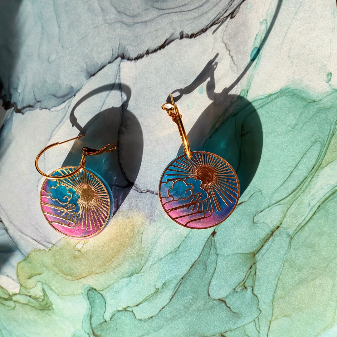 Époxy Rond Asymétrique Sunshine After the Storm Etsy