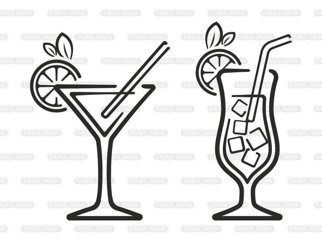 Cocktails Glasses SVG, Cocktail SVG dxf, Png, Eps, Jpeg Etsy
