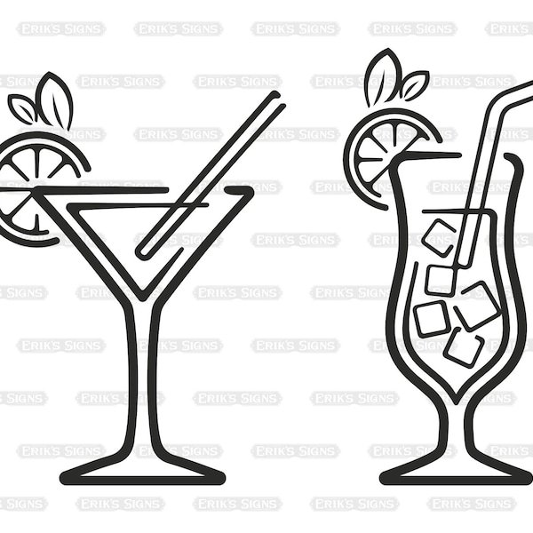 Cocktails Glasses SVG, Cocktail SVG (dxf, png, eps, jpeg)