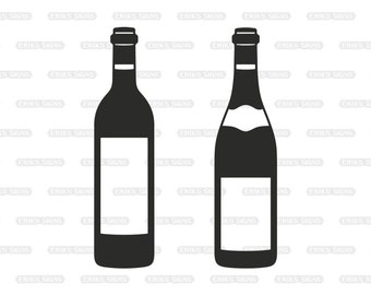 Wine Bottle SVG, Wine Bottle Silhouette SVG (dxf, eps, png, jpeg)