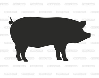 Pig SVG, Pig Silhouette SVG (dxf, eps, png, jpeg)