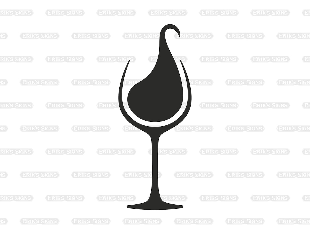 Wine Glass SVG, Wine Glass Silhouette SVG dxf, Eps, Png, Jpeg - Etsy