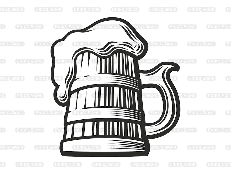 Beer Mug SVG, Beer Mug Cut File, Beer Logo Clipart dxf, png, eps, jpeg image 1