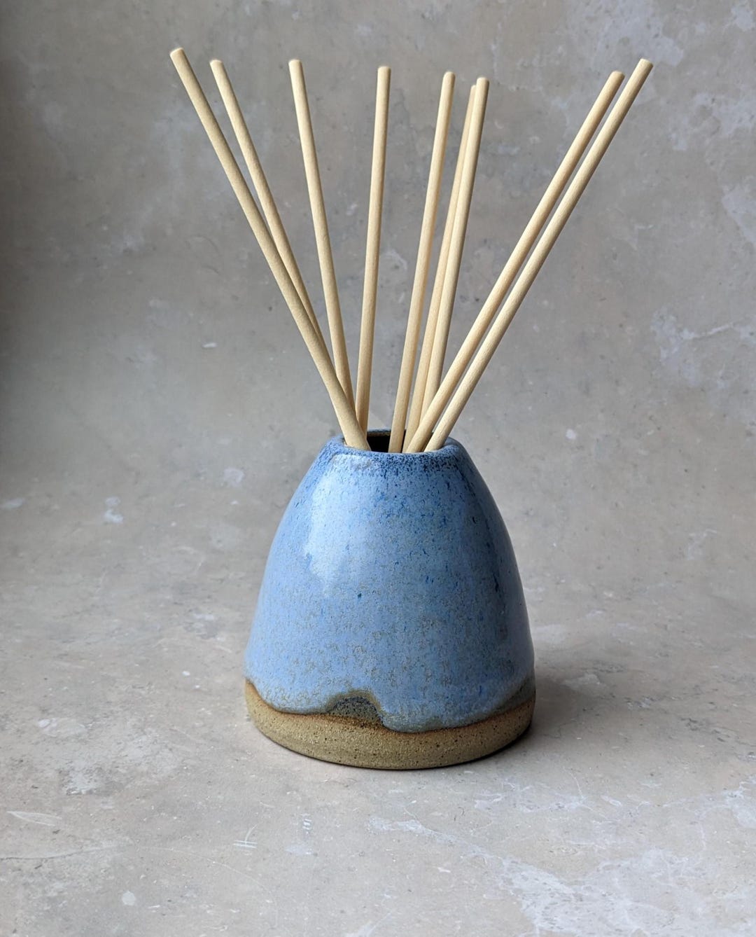 Sky Blue Stoneware Diffuser Pot With Reeds, Blue Diffuser Bottle ...