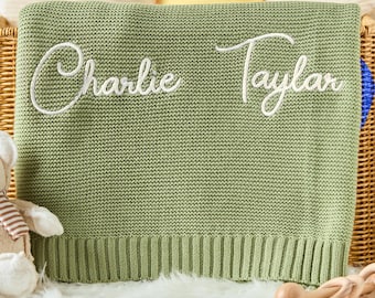 Custom Embroidered Baby Blanket - Personalized Text Blanket, Baby Shower Gift, Newborn Blanket, Toddler Blanket Gift, New Mom Gift
