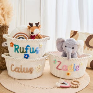 Custom Handmade Baskets - Personalized Woven Baskets, Toy Storage Boxes, Easter Baskets, Baby Day Gifts - Baby Shower Gifts, Nursery Gifts