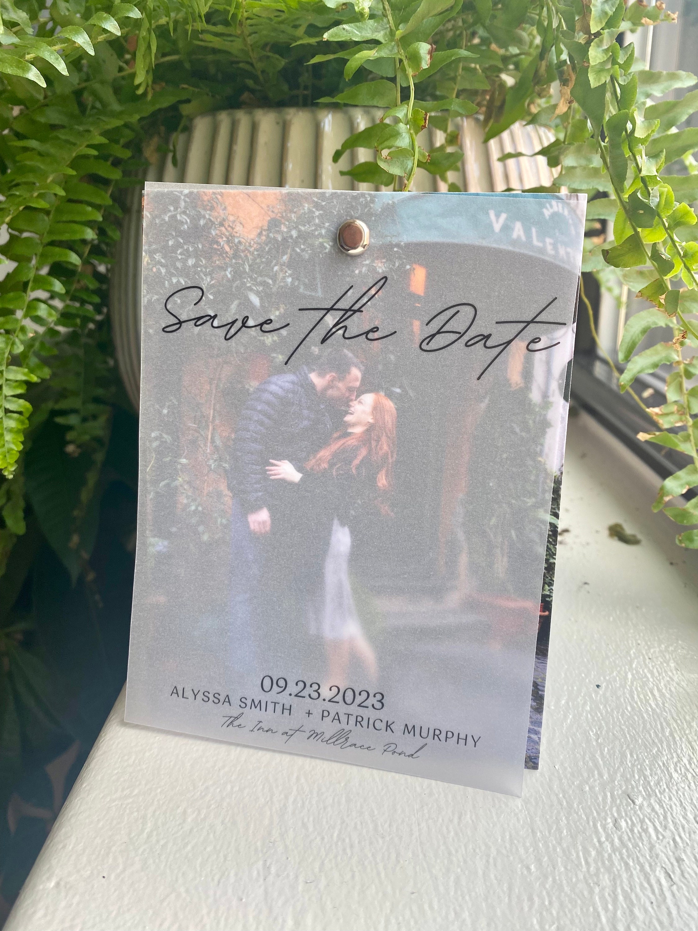 Vellum Overlay Save the Date Template Printable Save the Etsy