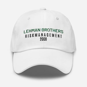 Lehman Brothers Risk Management Hat | Lehman Brothers Risk Management 2008 Dad hat | Finance Meme Hat | Lehman Cap | Stonk Gift Dad hat