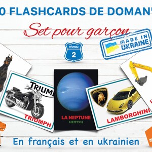 Set pour garçons #2 | Набір для хлопчиків #2 | 80 cartes en 5 thèmes | 80 розвиваючих карток у 5 темах | FRA-УКР | PDF