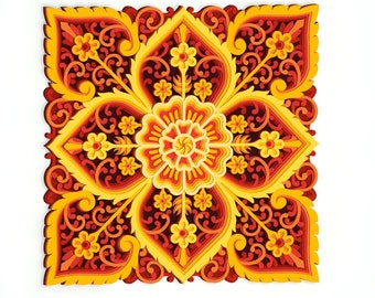 3D Flower Mandala SVG: Laser Cut Files, Cricut, CNC (Digital Download)