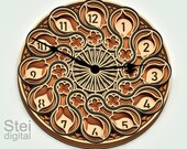 Mandala Layered Wall Clock Laser Cut Files: Home Decor SVG DXF