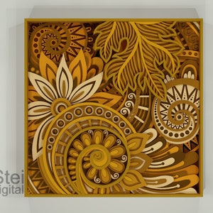 Gelaagde bloemdessin SVG, DXF-bestanden gesneden, lasersnijden bestanden, 3D bloemen mandala svg, gelaagde bloem ontwerp svg, bloemen cricut svg-bestanden.