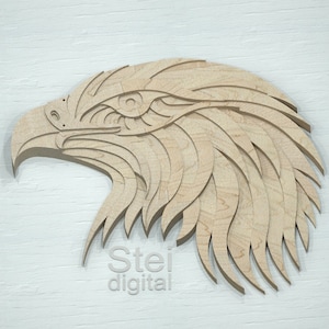 3d layered Eagle svg, dxf files for laser cutting, svg for Cricut, laser cut file, Eagle head layered design, cut pattern, template.