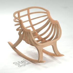 Plywood Rocking Chair CNC Plan: Parametric Furniture DXF File