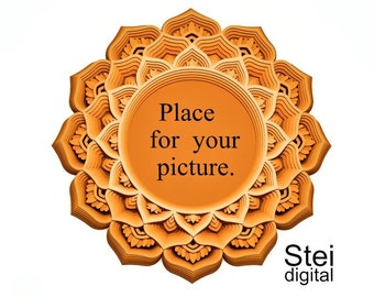 3D Layered Mandala Frame SVG: Laser Cut Files, Home Decor (Digital Download)