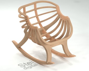 Plywood Rocking Chair CNC Plan: Parametric Furniture DXF File
