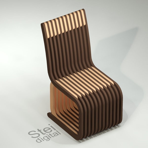 Chair 04 dxf, cnc files, cnc plan, cnc router cut files, furniture vector files, CNC milling, template, Parametric furniture, plywood chair.