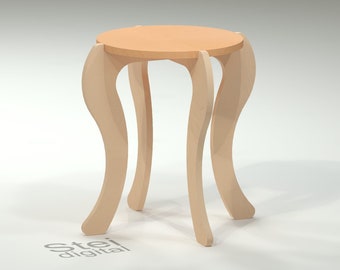 Stool Chair dxf, cnc files, cnc plan, cnc router files, furniture vector files, CNC milling, template, Wooden furniture, Stool 02 cnc file.