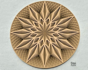 3D Mandala SVG: Lagerbehandlade laserskurna filer för Cricut, Silhouette