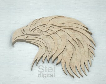 Aquila a strati SVG: File per taglio laser per Cricut e CNC (Download digitale)