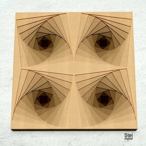 Illusione ottica 3D mandala svg, file di taglio dxf, file vettoriale, file di taglio mandala a strati per laser, CNC, Cricut, Glowforge, Silhouette. G9.