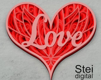 3D Layered Heart Mandala SVG: Laser Cut File (digital Download) - Etsy