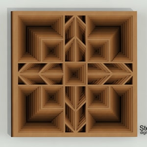 3D Geometric Mandala SVG DXF: Laser Cut CNC File