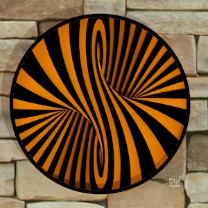 Iluzja optyczna 3D w formatach SVG, pliki DXF do cięcia, pliki wektorowe geometryczne, pliki do cięcia warstwowej mandali dla lasera, CNC, Cricut, Glowforge, Silhouette.