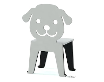 Plano CNC para silla de perro: Archivos vectoriales (DXF) de muebles infantiles de madera contrachapada