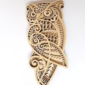 Eule 3d Mandala SVG, DXF Plotterdatei, Laserschnittvorlagen, Multilayer Mandala, 3D Mandala Mandala, Layered SVG, Laser geschnitten Dateien O2.