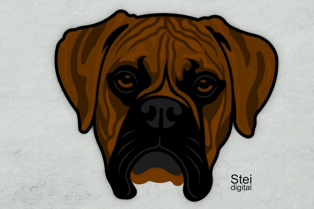 Simple Boxer Dxf 3D Layered Boxer Dog SVG DXF: Laser Cut Files - Etsy