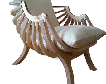 Plywood Lounge Chair CNC File: Laser Cut DXF Plan