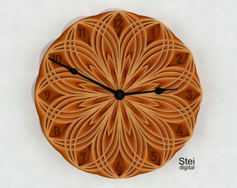 Layered Mandala Wall Clock SVG DXF: Laser Cut Files