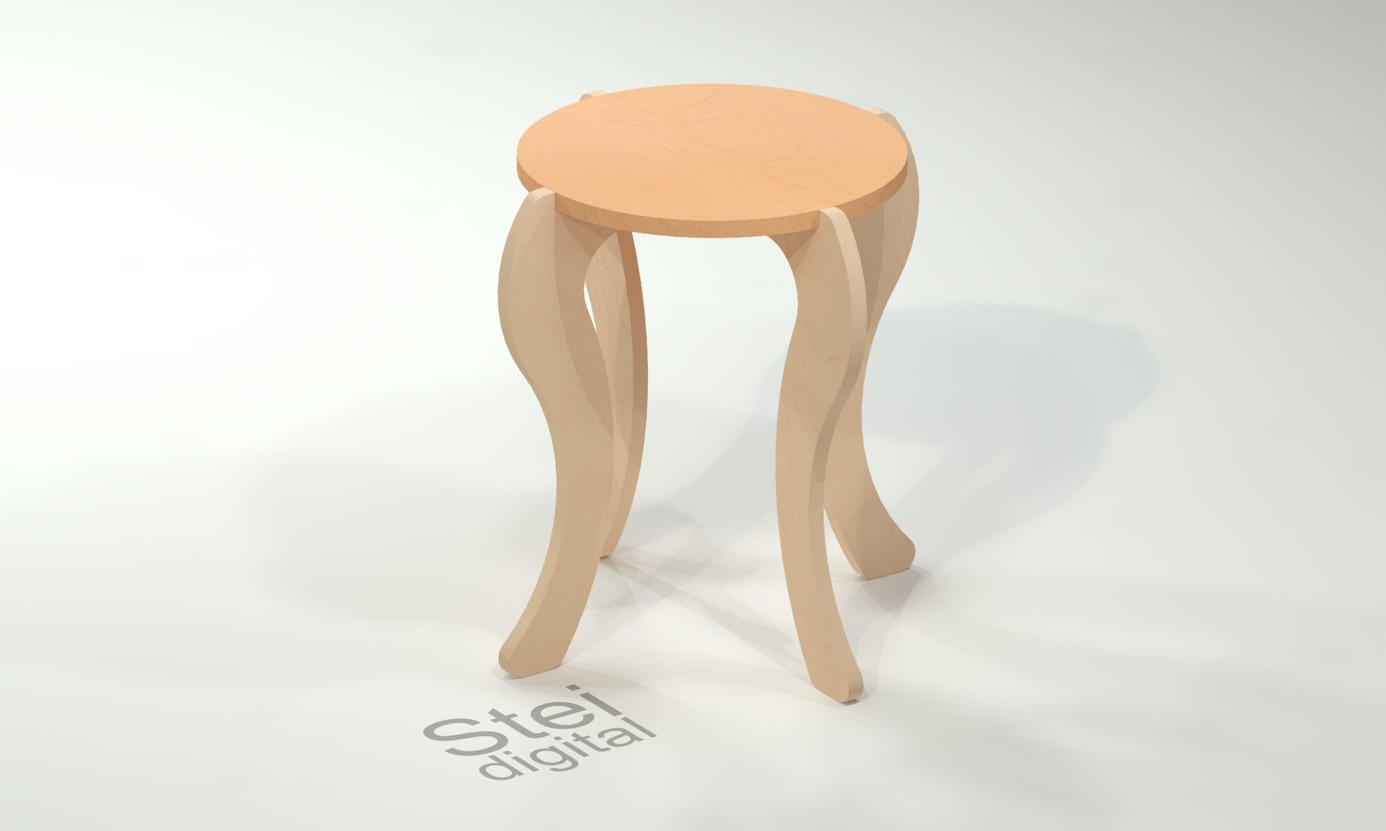 Stool Handle Template CNC Stool DXF Plan: Wooden Furniture Template (digital Download) - Etsy