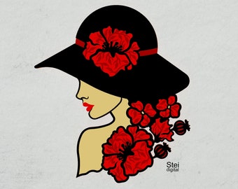 Floral Woman SVG: 3D Mandala Cut Files for Cricut, Laser, Glowforge