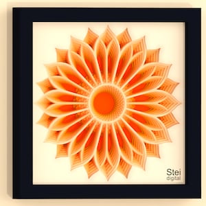 3D-mandala shadow box svg, bloem mandala svg, dxf-snijbestand, mandala gelaagde svg, mandala gesneden sjabloon voor Cricut, laser, silhouet.