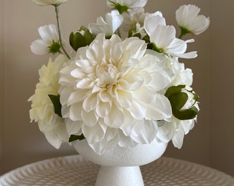 Silk Flower Arrangement,gift for her, forever flowers, wedding Arrangements, silk flowers,flower gifts,classic,white,cosmo, poppy,real