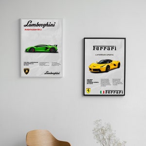 Supercar Dreams: Ferrari LaFerrari Aperta & Lamborghini Aventador SVJ Digital Posters
