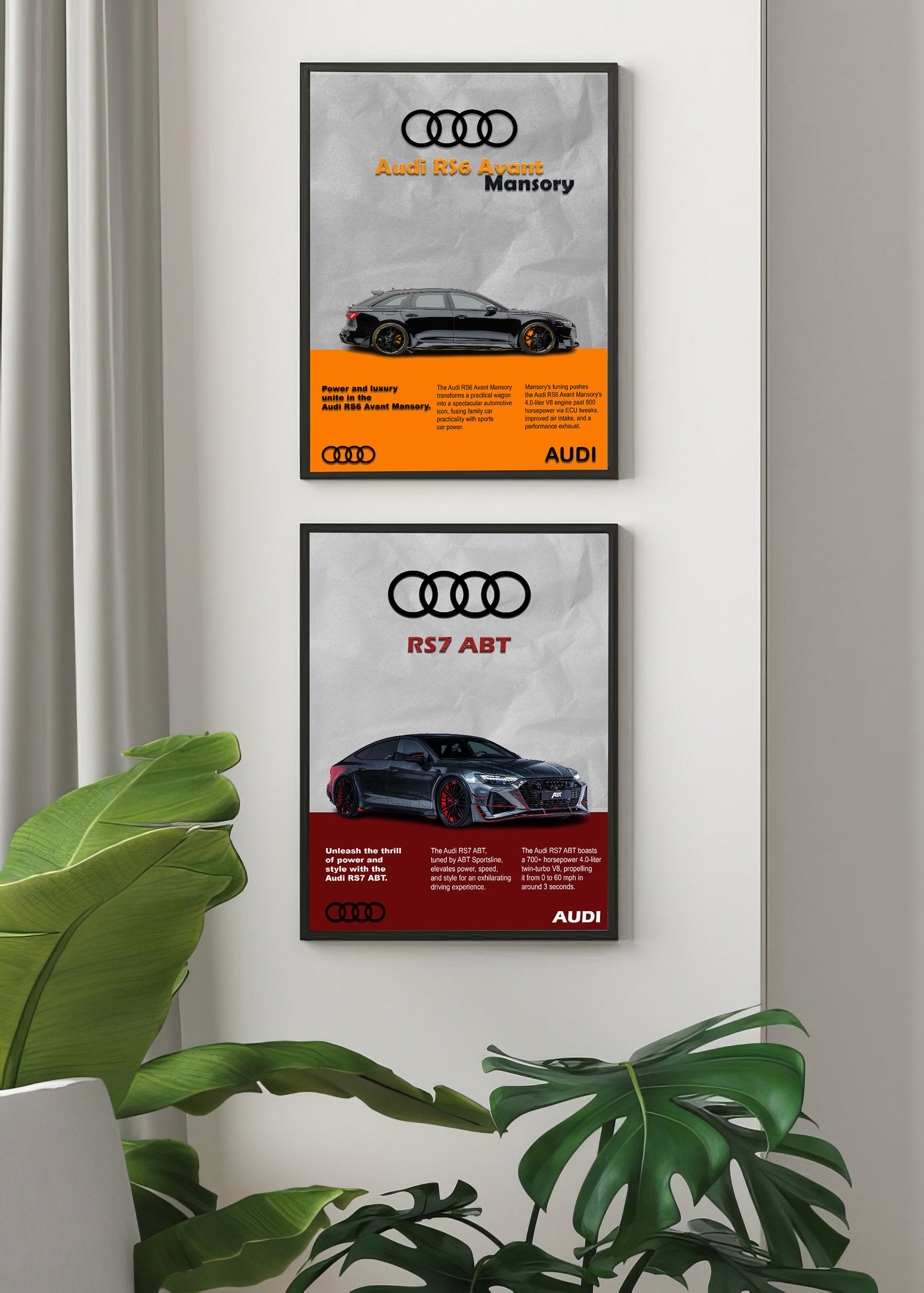 Set of 2 Audi RS6 Avant Mansory and Audi RS7 ABT Posters, Audi Poster ...