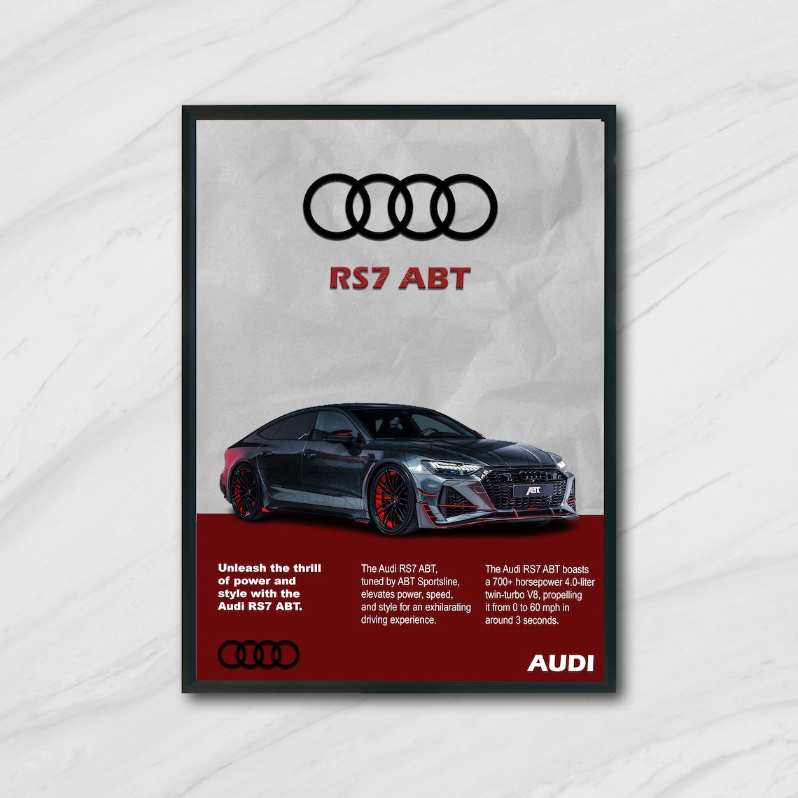 Set of 2 Audi RS6 Avant Mansory and Audi RS7 ABT Posters, Audi Poster ...
