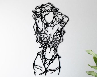 Minimalist Woman Metal Line Art, Modern Wall Decor