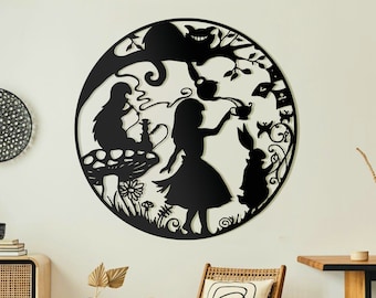 Alice im Wunderland Metallwandkunst: Laser-Schnitt-Geschichtsdekor