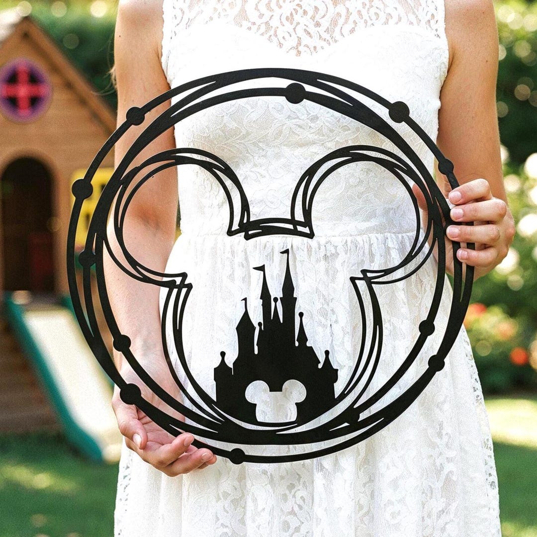 Mickey Mouse Ears Metal Wall Art Disney Castle Home Decor & Nursery ...