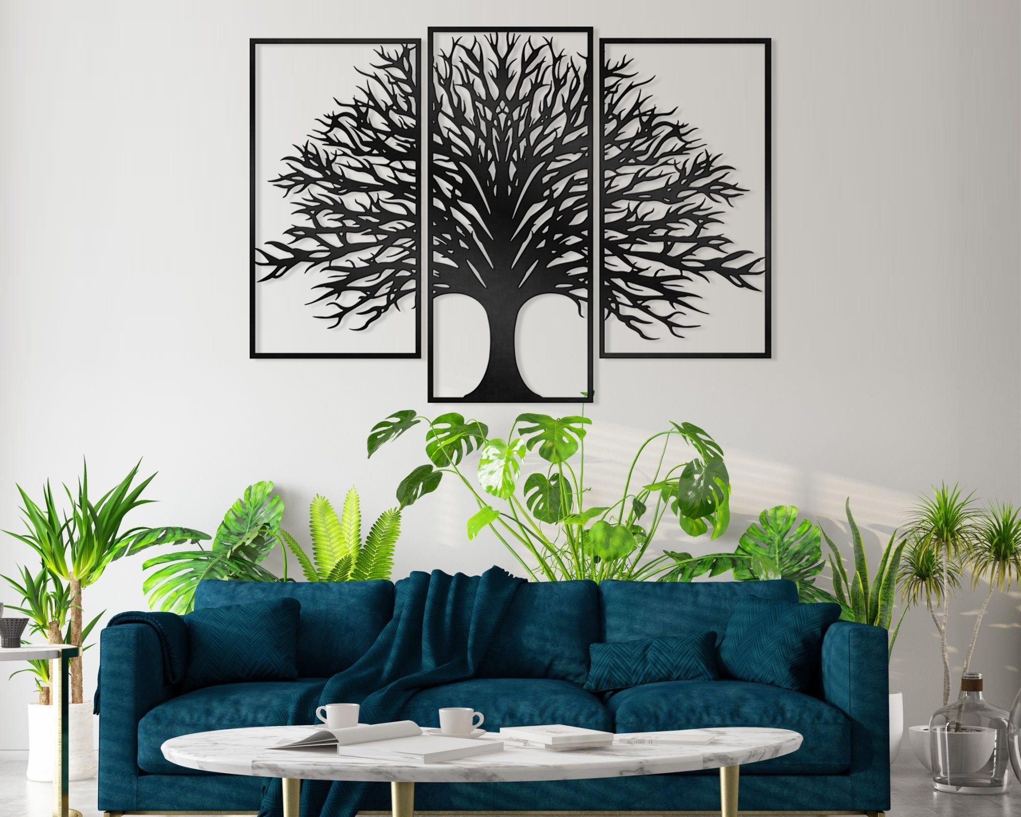 Metal Tree Wall Art - 3 Panel Laser Cut Wall Decor - Etsy
