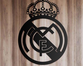 Quadro de parede em metal do Real Madrid, presente para fã de futebol, decoração para sala de jogos masculina