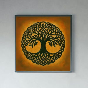 Celtic Tree of Life Wall Art Digital Prints, Yggdrasil Art, Spiritual Wall Art, Mystical Landscape Poster for Living Room, Bed Room
