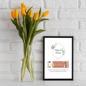 Hochzeitsgeschenk | personalisiert | Eure Erste gemeinsame Million | digitaler Download | Geschenk Brautpaar | Hochzeit Geldgeschenk